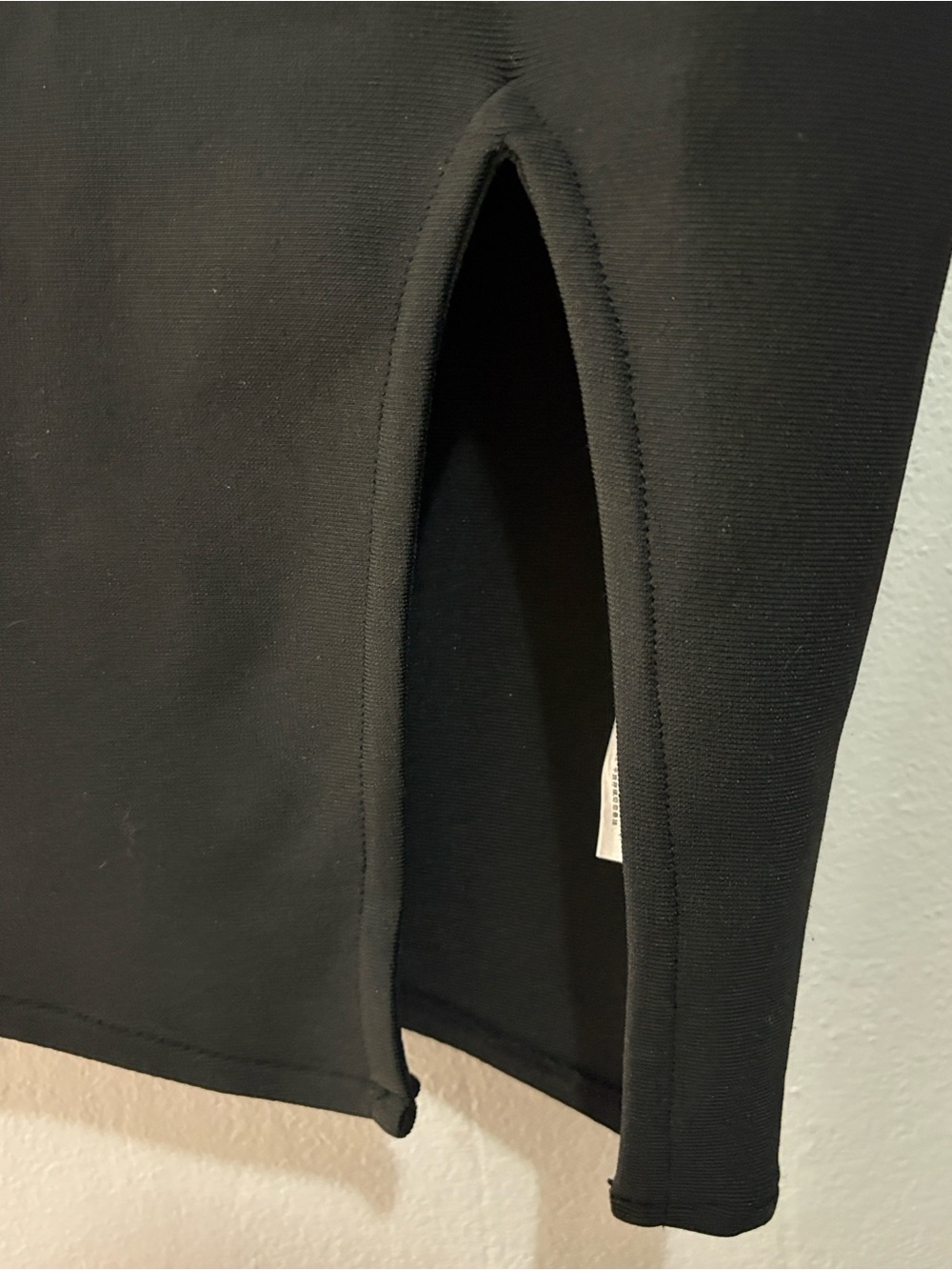 Black One-Shoulder Ruffle Knit Dress - Picture 4 of 5